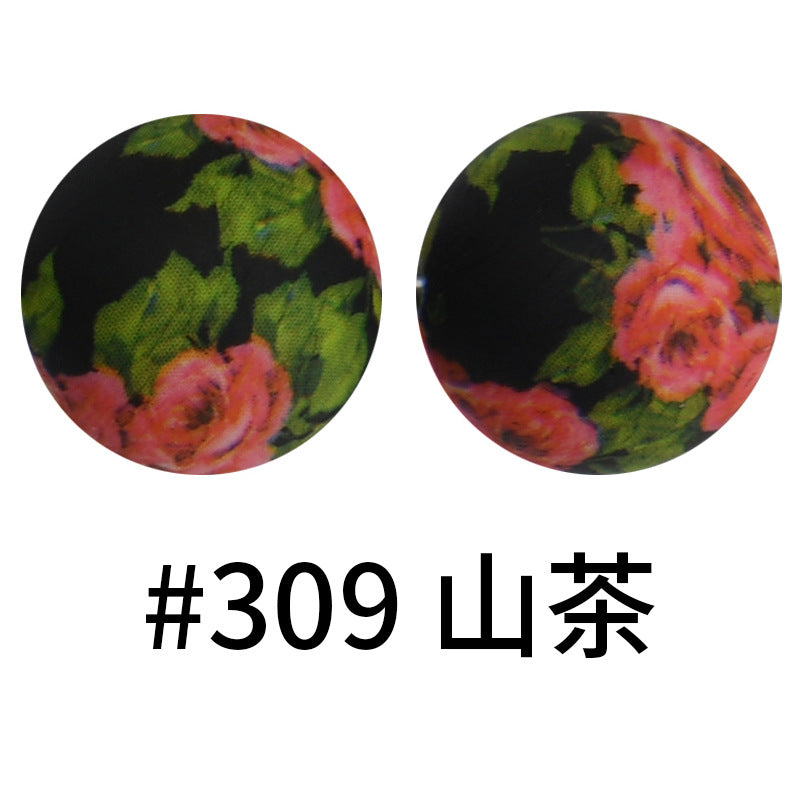 16mm Print Silicone Beads Colorful Silicone Water Transfer Beads-50PCS