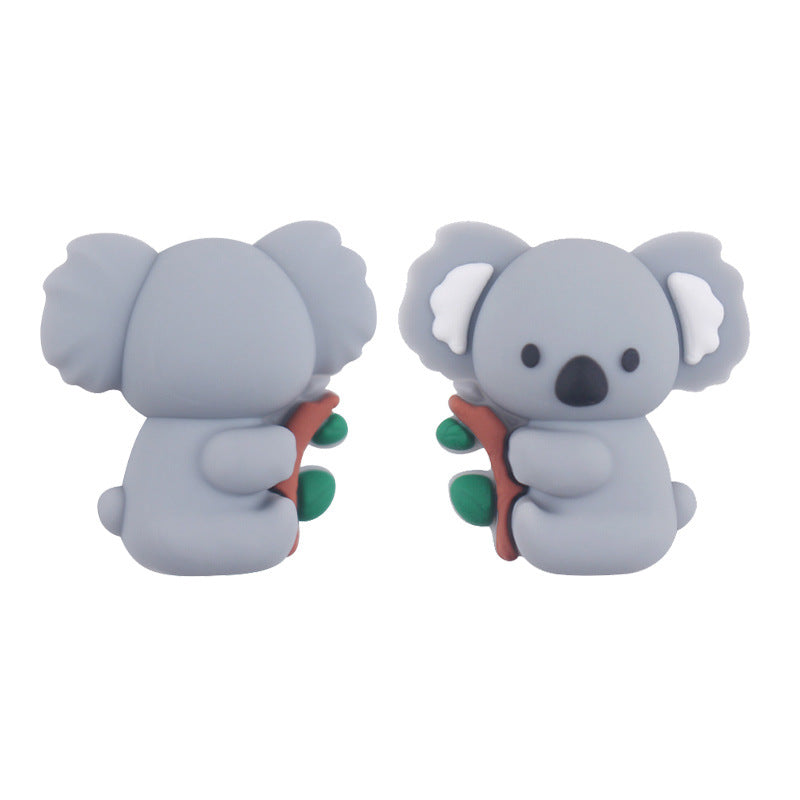 3D New baby products cartoon animal koala small tooth glue creative DIY baby molars nipple anti-chain accessories-10PCS