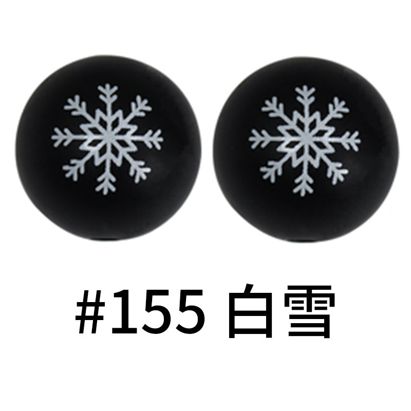 Print Silicone Beads Colorful Silicone Water Transfer Beads 16mm-50PCS