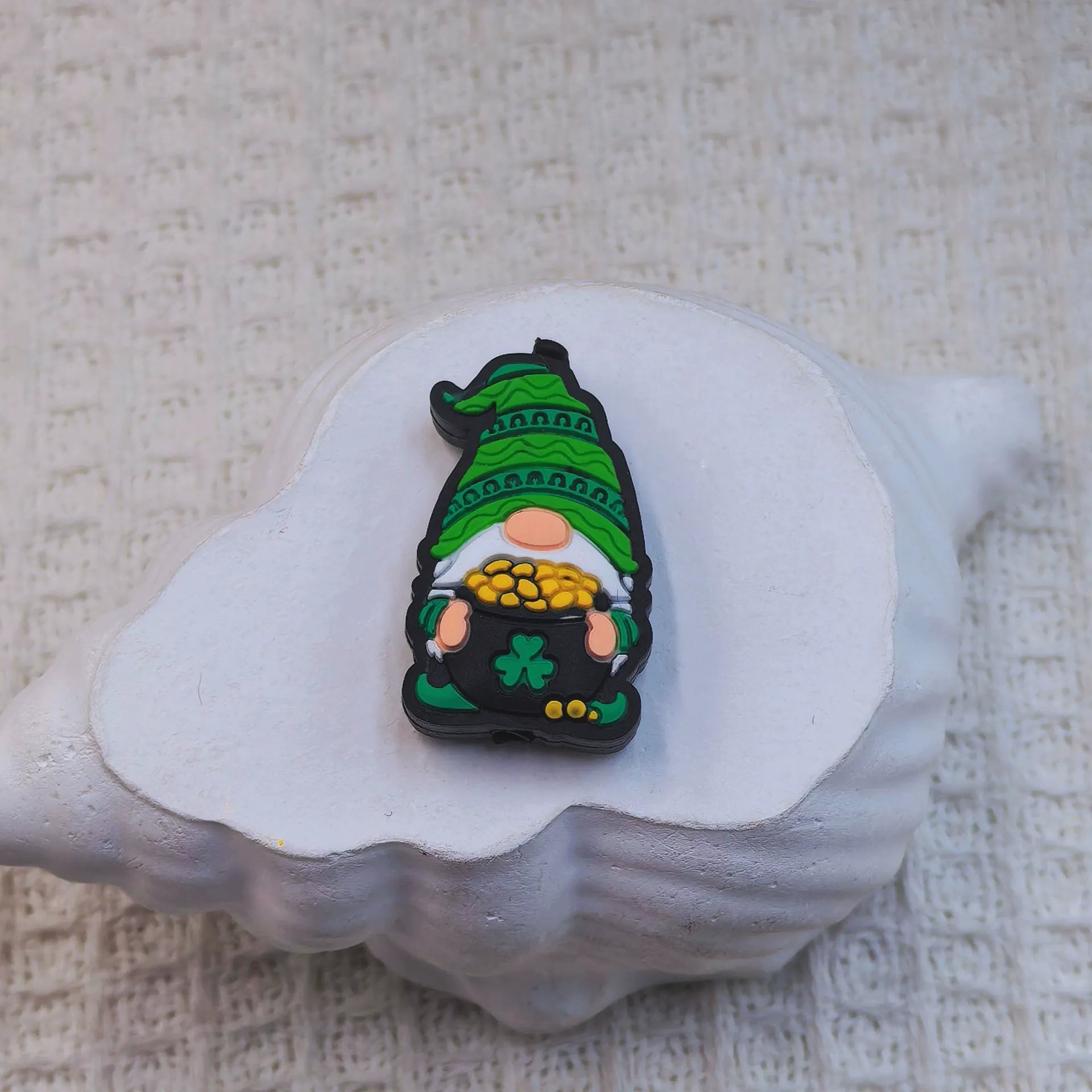 Flatback Saint Patrick's Day Series Silicone Focal Beads for DIY Pens Bracelet Keychains