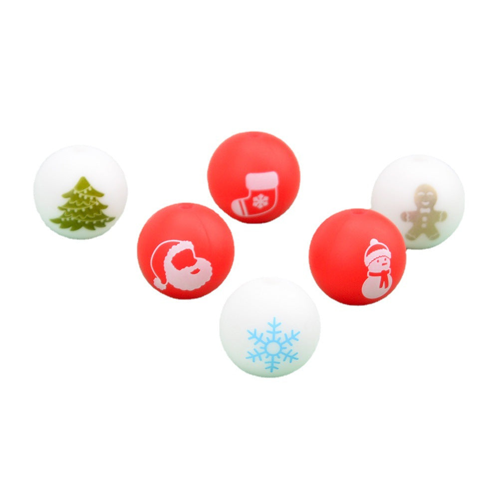 Silicone Christmas Theme Beads-50PCS