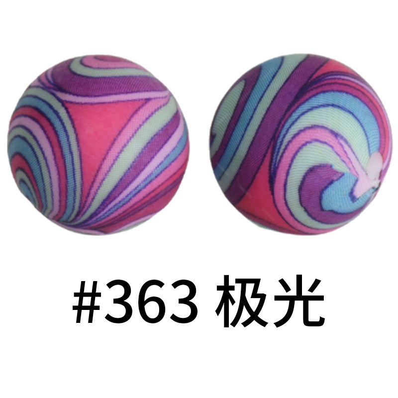 16mm Print Silicone Beads Colorful Silicone Water Transfer Beads-50PCS