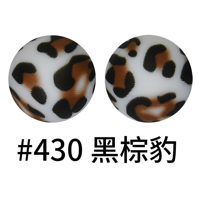 16mm Print Silicone Beads Colorful Silicone Water Transfer Beads-50PCS