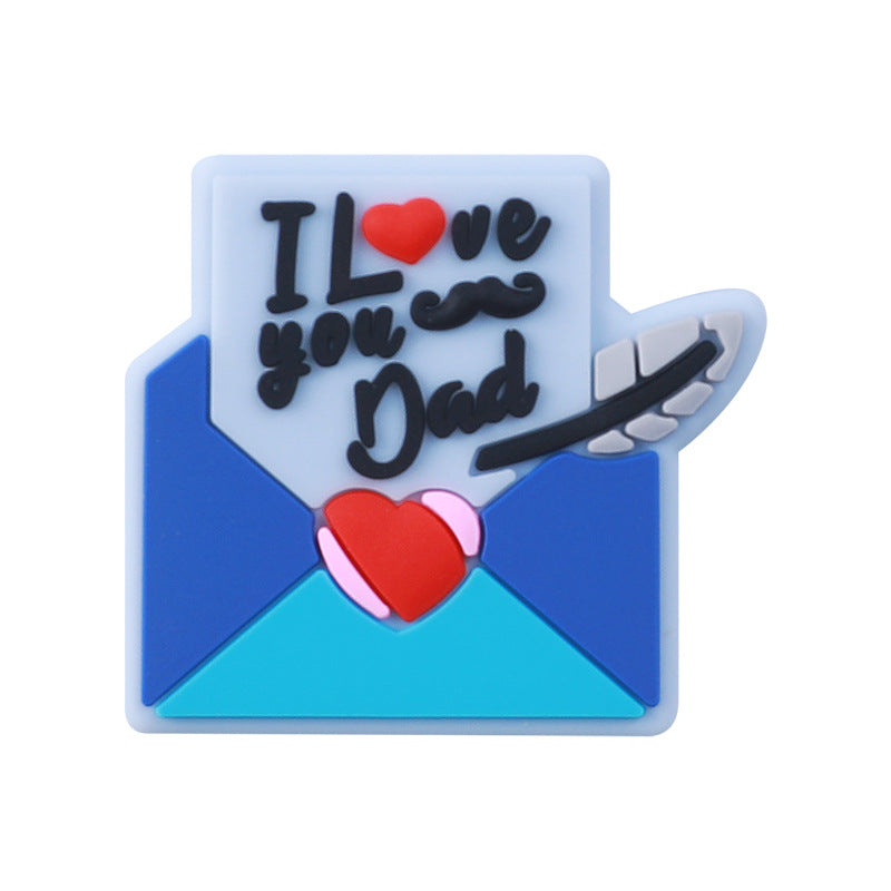 Father's Day Heart Shaped Silicone Beads-10PCS