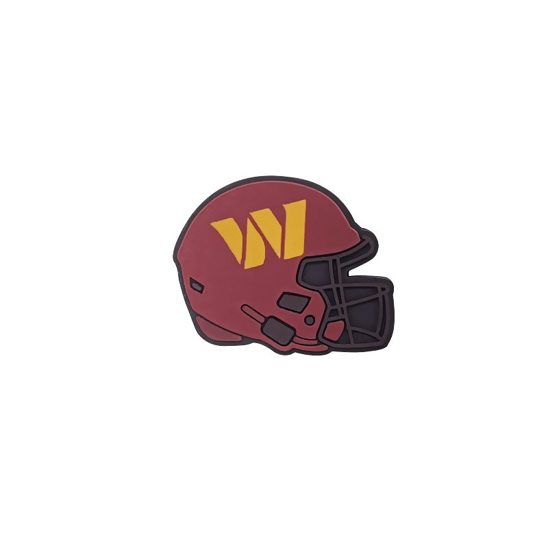Football Team Printed Helmet NFL Dropping Glue DIY Silicone Creative Handmade Beads-10PCS