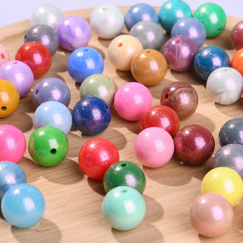 Silicone Bright Surface Color Changing Round Beads-50PCS