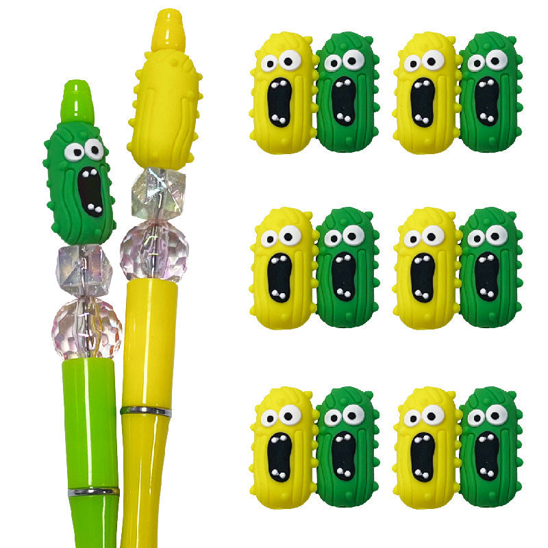 Scream Cucumber Food Grade Silicone Handmade DIY Beads-10PCS