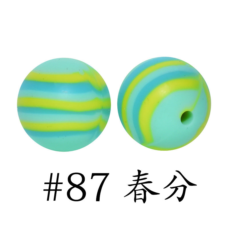 16mm Print Silicone Beads Colorful Silicone Water Transfer Beads-50PCS