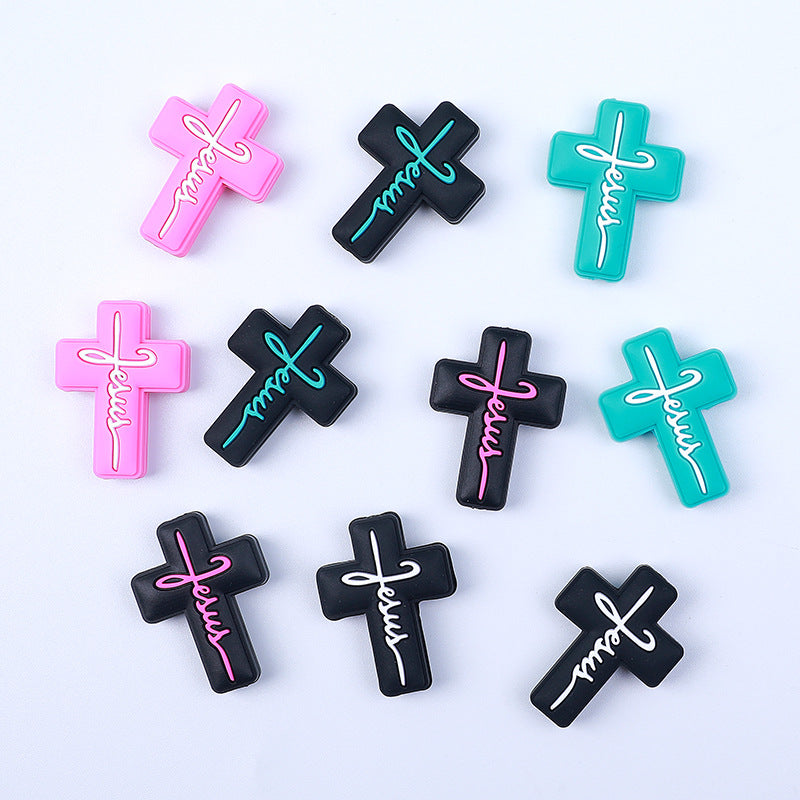 Cross Silicone Beads-10PCS