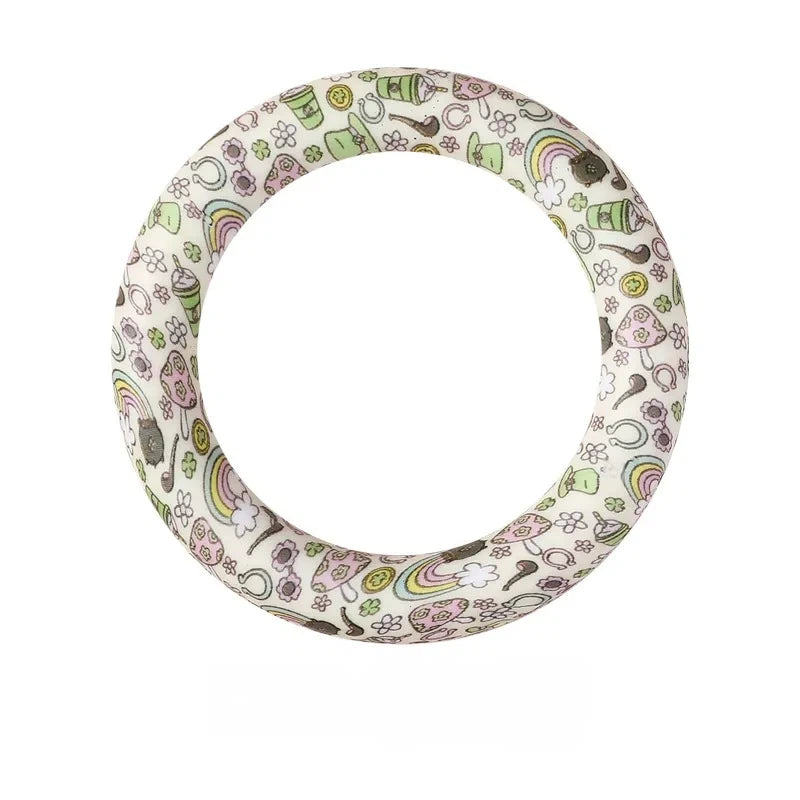 65MM Circular Ring Silicone Focal Beads for DIY Pens Keychains