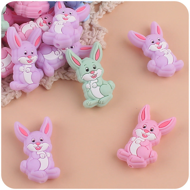Cartoon Rabbit Cute Creative Silicone Beads-10PCS