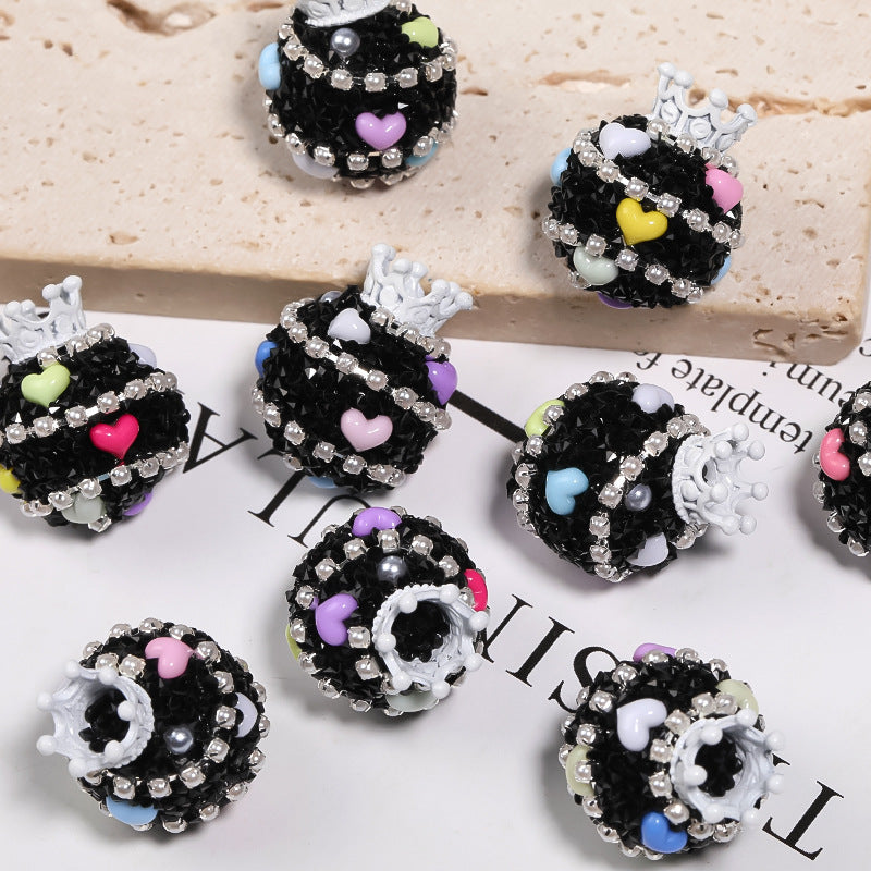 Crown Sugar Water Diamond Beads-5PCS