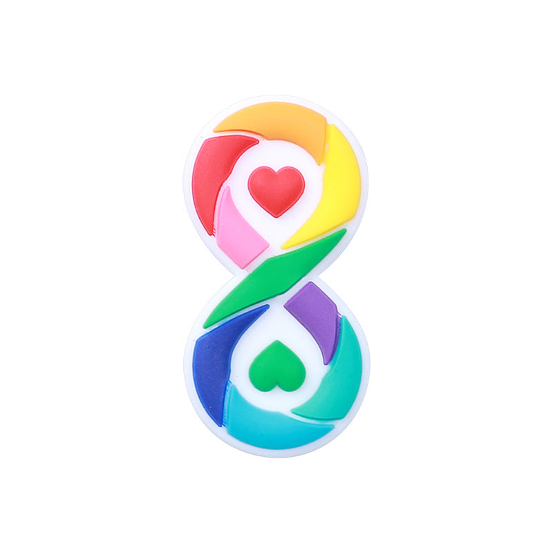 Rainbow Puzzle Silicone Beads-10PCS