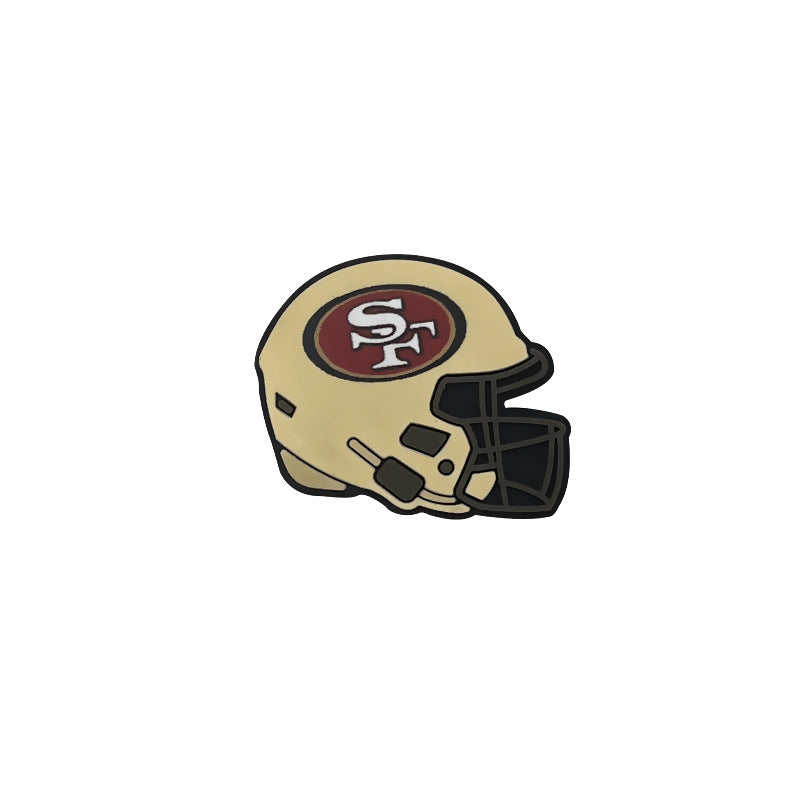 Football Team Printed Helmet NFL Dropping Glue DIY Silicone Creative Handmade Beads-10PCS