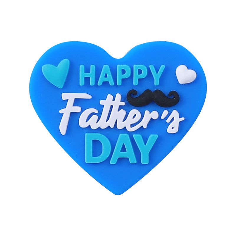 Father's Day Heart Shaped Silicone Beads-10PCS