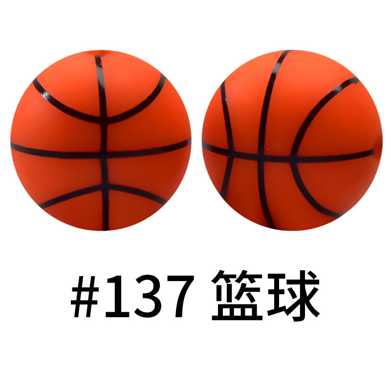 Print Silicone Beads Colorful Silicone Water Transfer Beads 16mm-50PCS