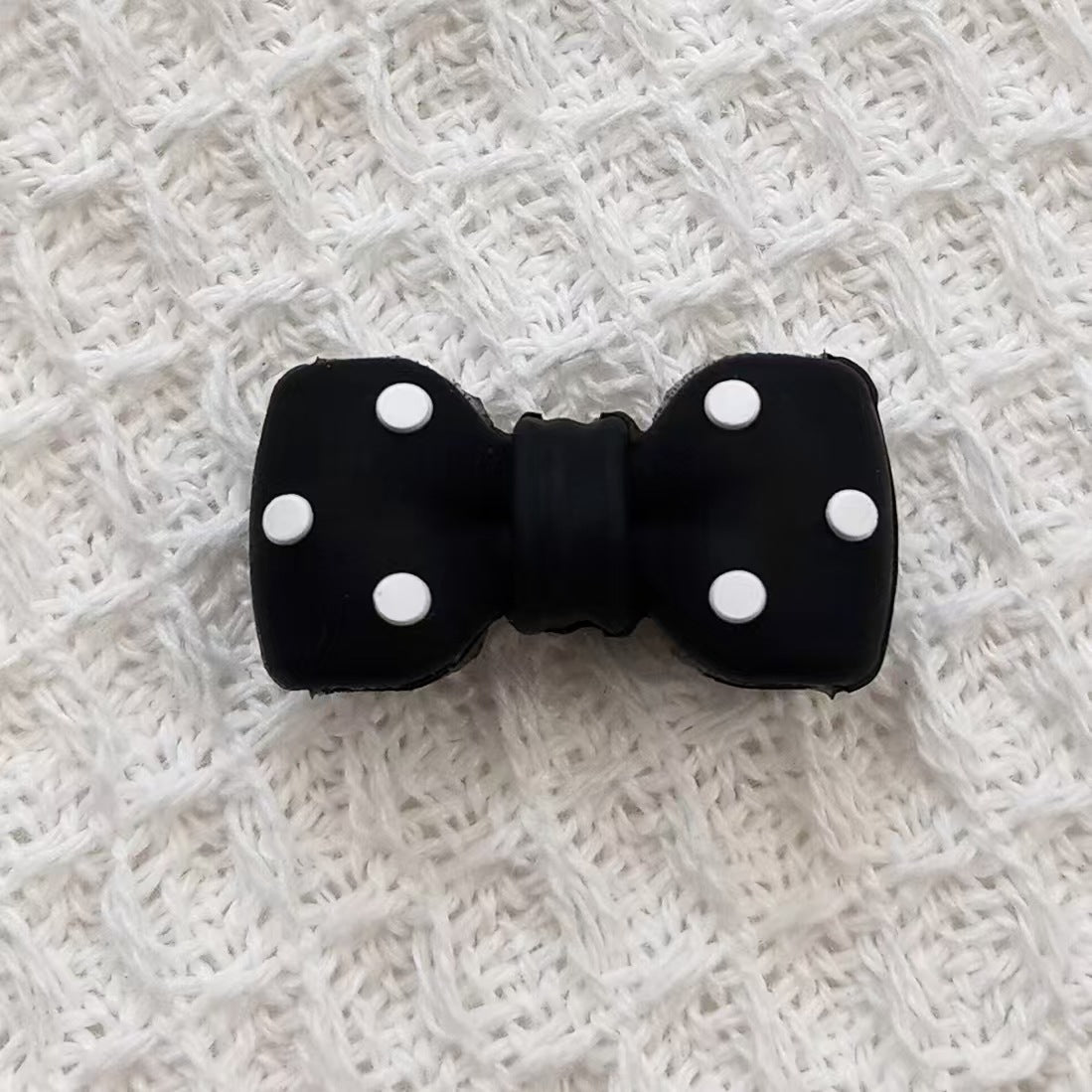 3D Black Dot Red Dot Bow New Three-dimensional Silicone Cute Cartoon DYI Beads-10PCS