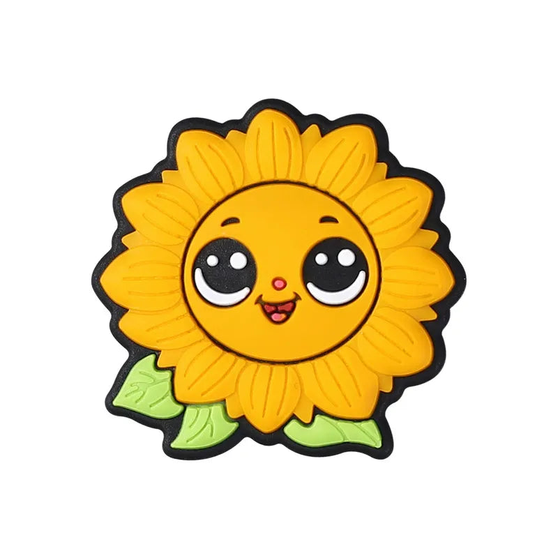 Flatback Sunflower Silicone Focal Beads for DIY Pens Keychains