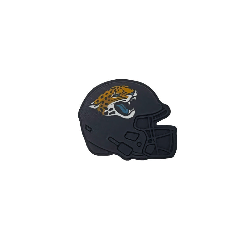 Football Team Printed Helmet NFL Dropping Glue DIY Silicone Creative Handmade Beads-10PCS