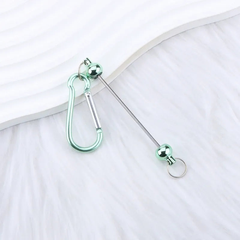 Beadable D Shaped Metal Keychain for DIY