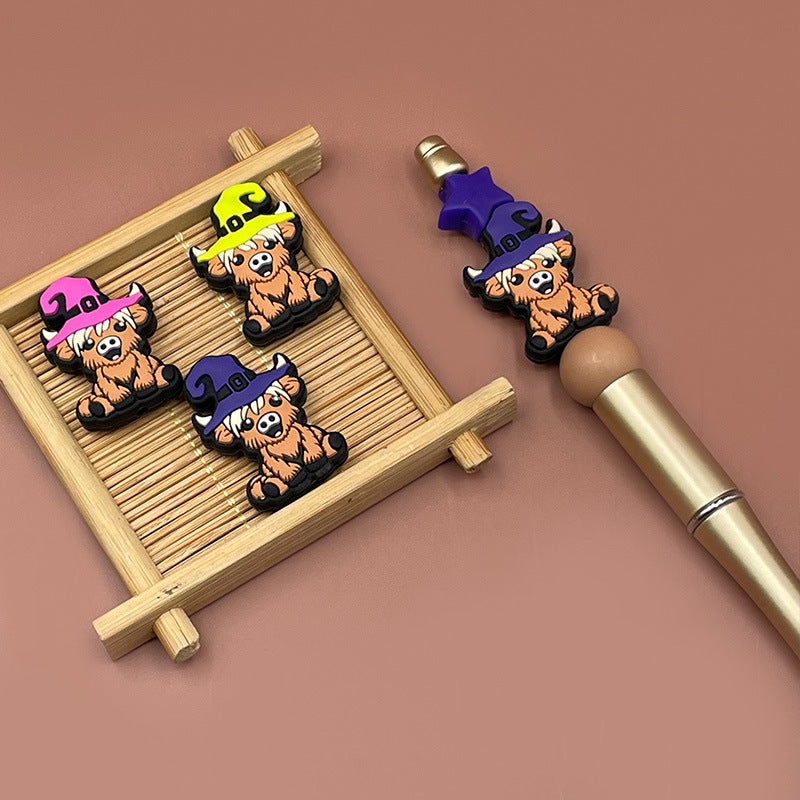 Halloween Highland Cow Silicone Beads-10PCS