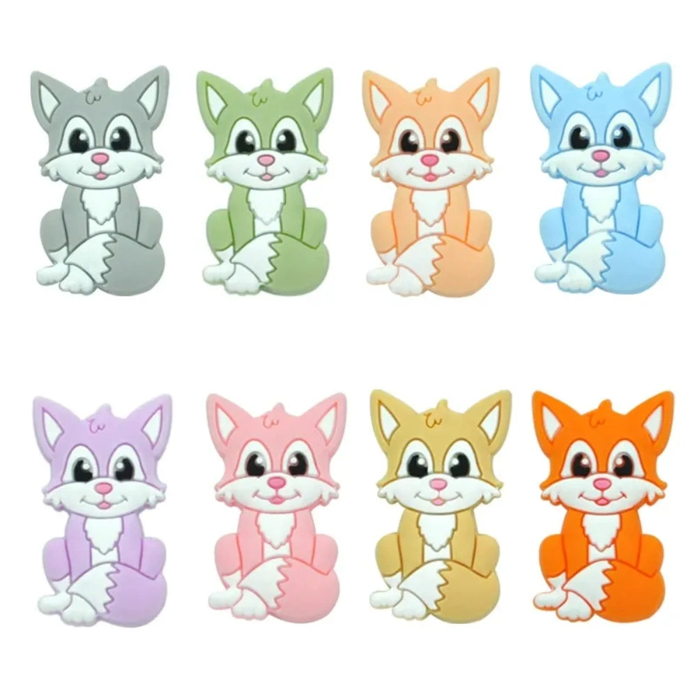 Flatback Fox Silicone Focal Bead | Beadable Pens Keychains Badge