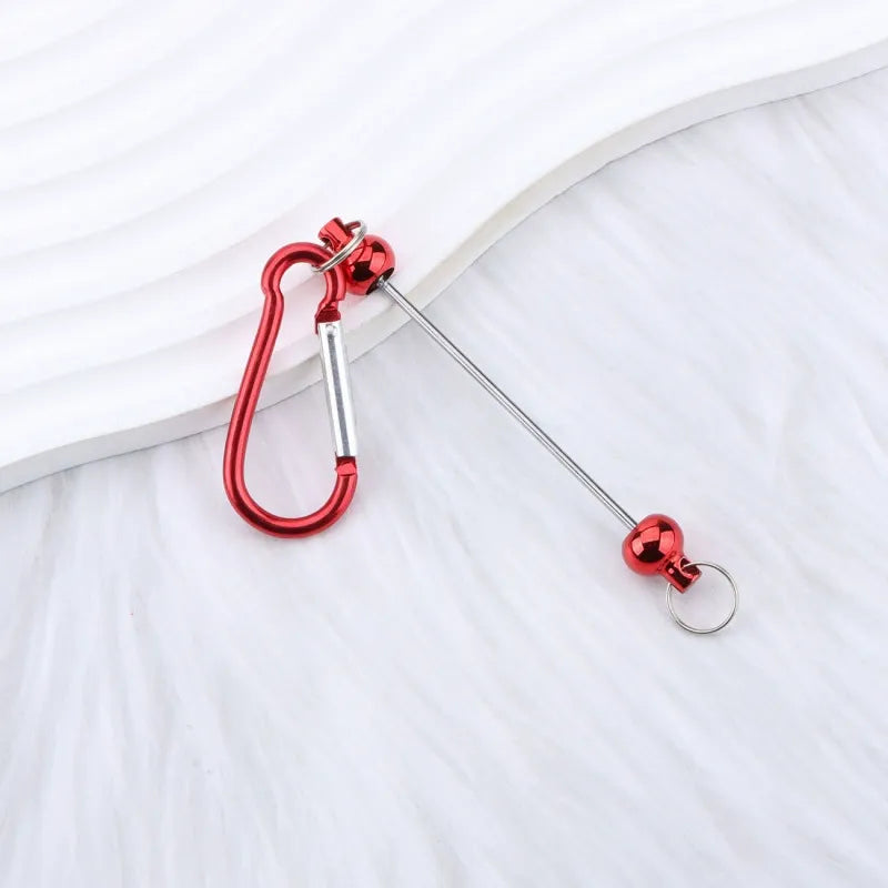 Beadable D Shaped Metal Keychain for DIY