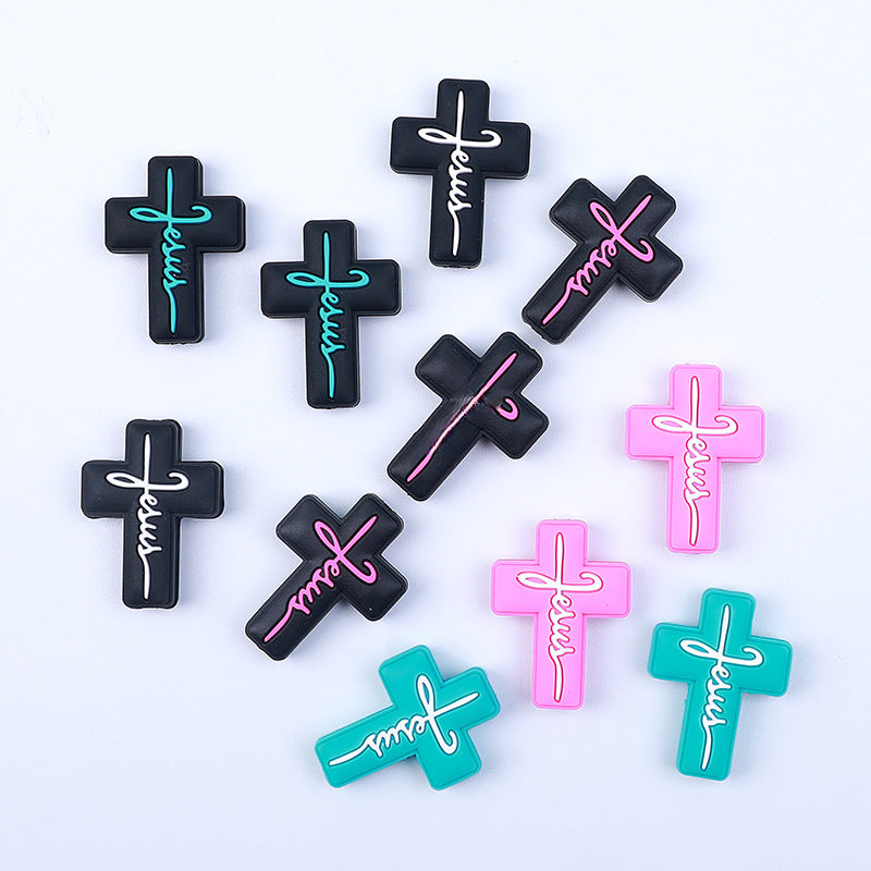 Cross Silicone Beads-10PCS
