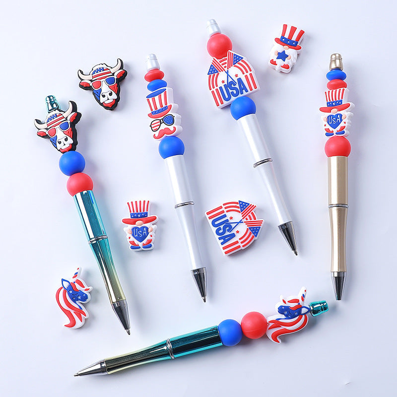 Independence Day Themed Gnome Silicone Beads-10PCS