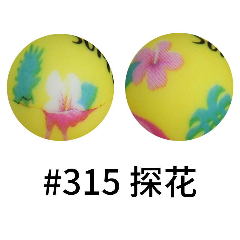 16mm Print Silicone Beads Colorful Silicone Water Transfer Beads-50PCS