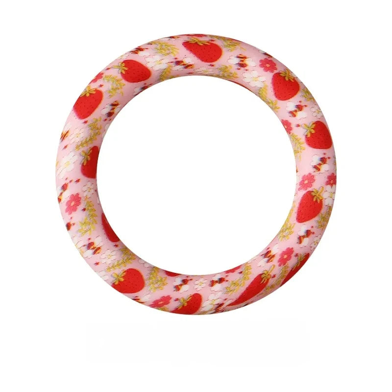 65MM Circular Ring Silicone Focal Beads for DIY Pens Keychains