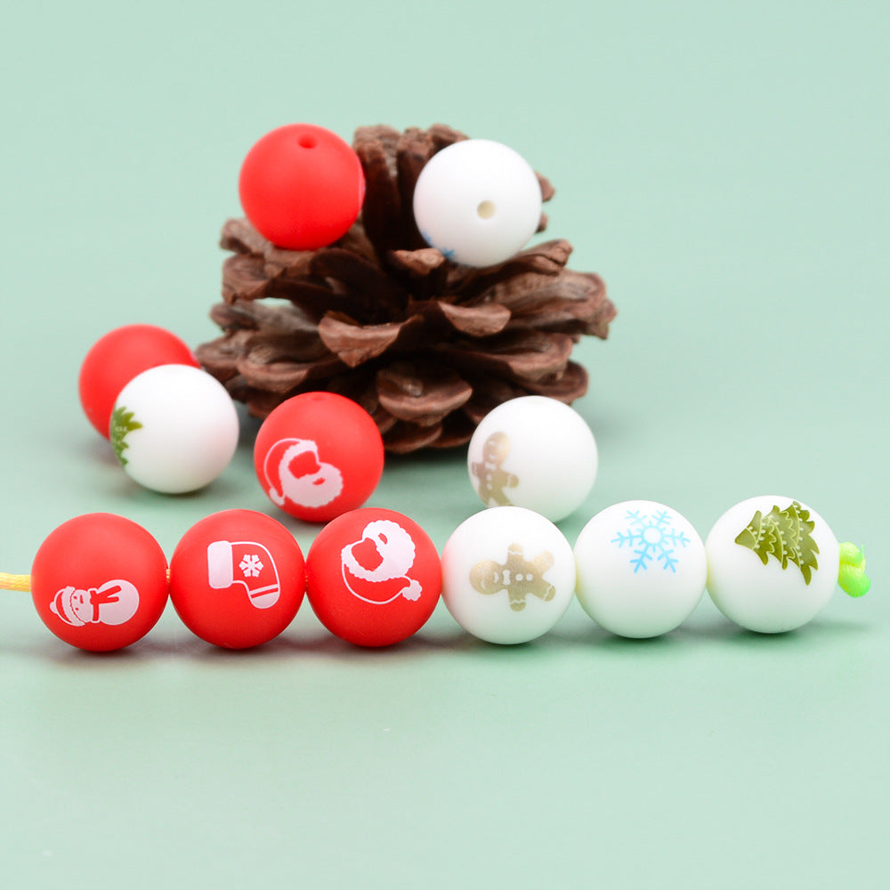 Silicone Christmas Theme Beads-50PCS