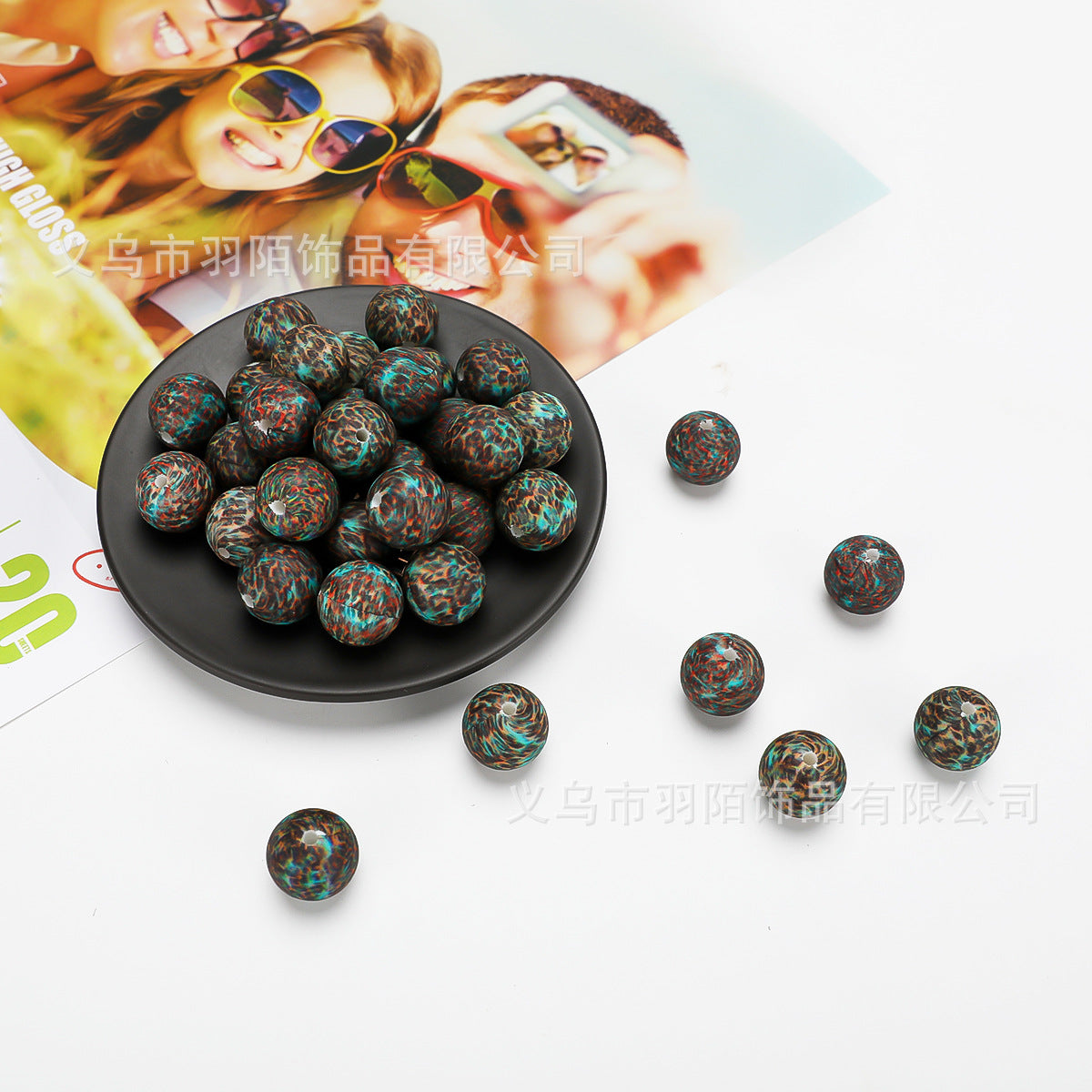 Creative Water Transfer Silicone Accessories Beads-50PCS