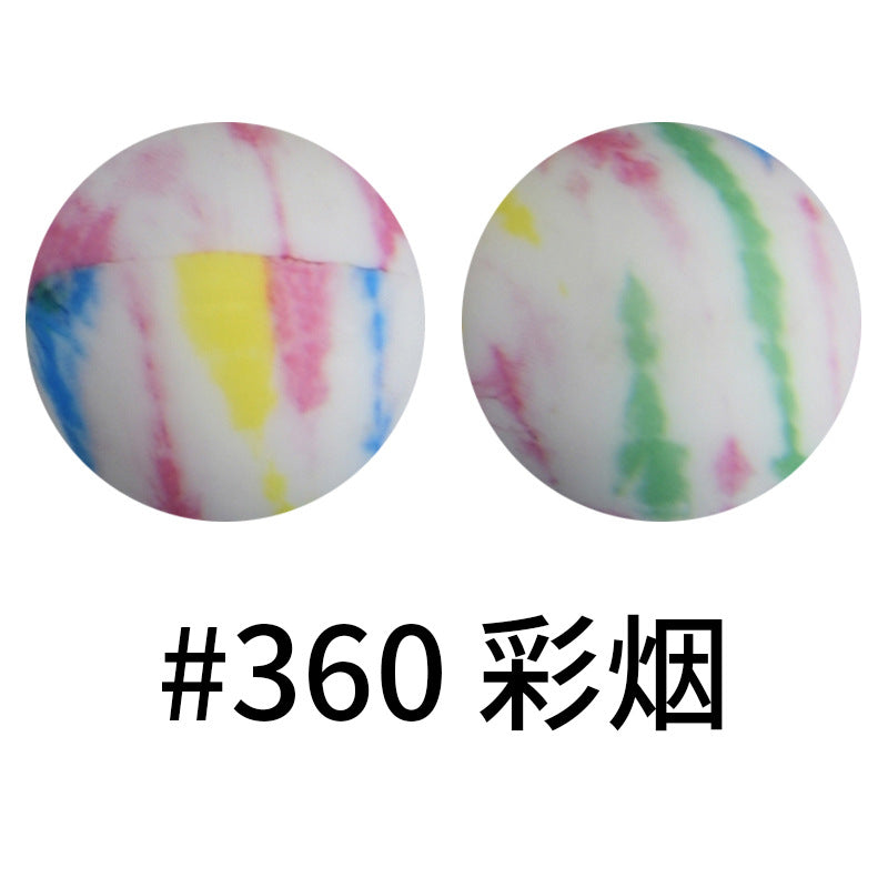 16mm Print Silicone Beads Colorful Silicone Water Transfer Beads-50PCS