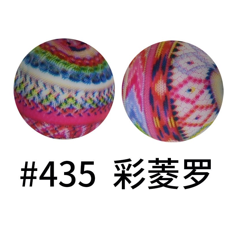 16mm Print Silicone Beads Colorful Silicone Water Transfer Beads-50PCS