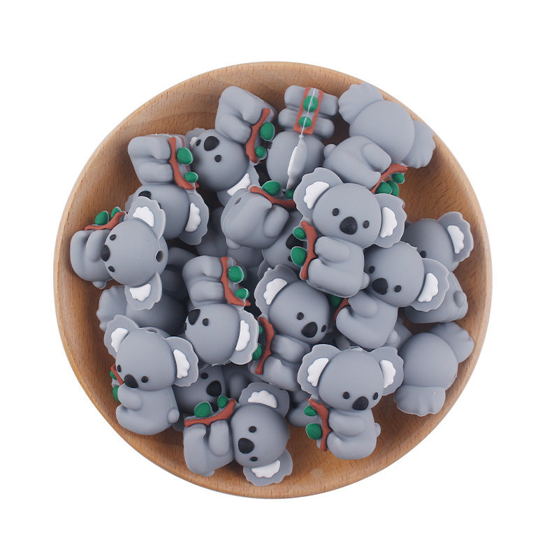 3D New baby products cartoon animal koala small tooth glue creative DIY baby molars nipple anti-chain accessories-10PCS