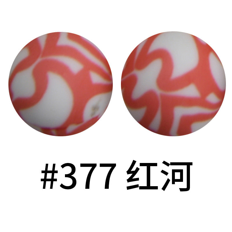 16mm Print Silicone Beads Colorful Silicone Water Transfer Beads-50PCS