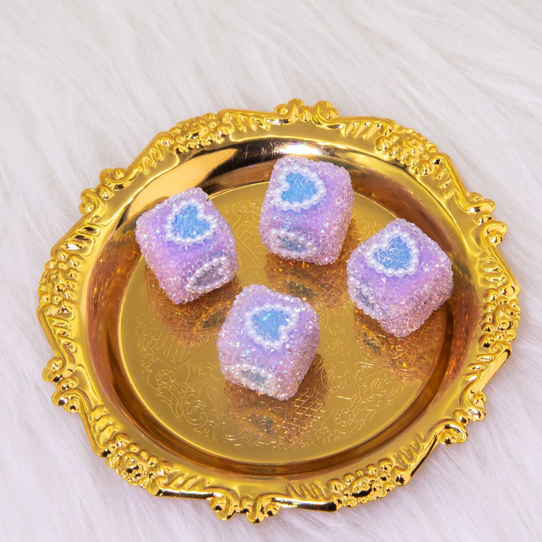 Sugar Cube Love Acrylic Multi-faceted Love Beads-5PCS
