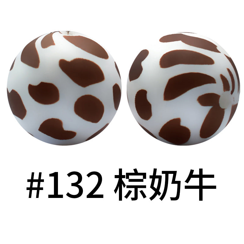 Print Silicone Beads Colorful Silicone Water Transfer Beads 16mm-50PCS