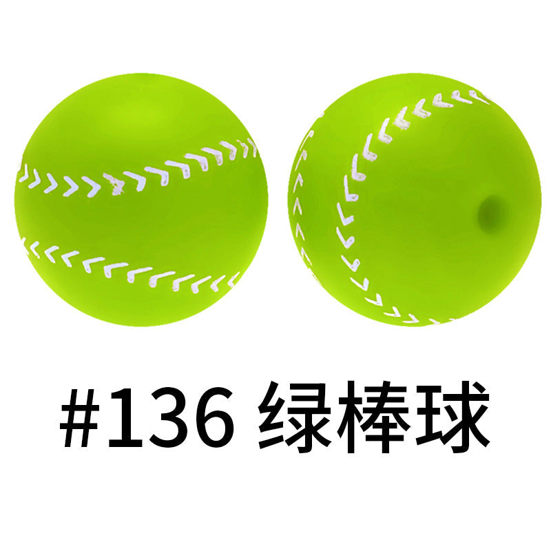 Print Silicone Beads Colorful Silicone Water Transfer Beads 16mm-50PCS