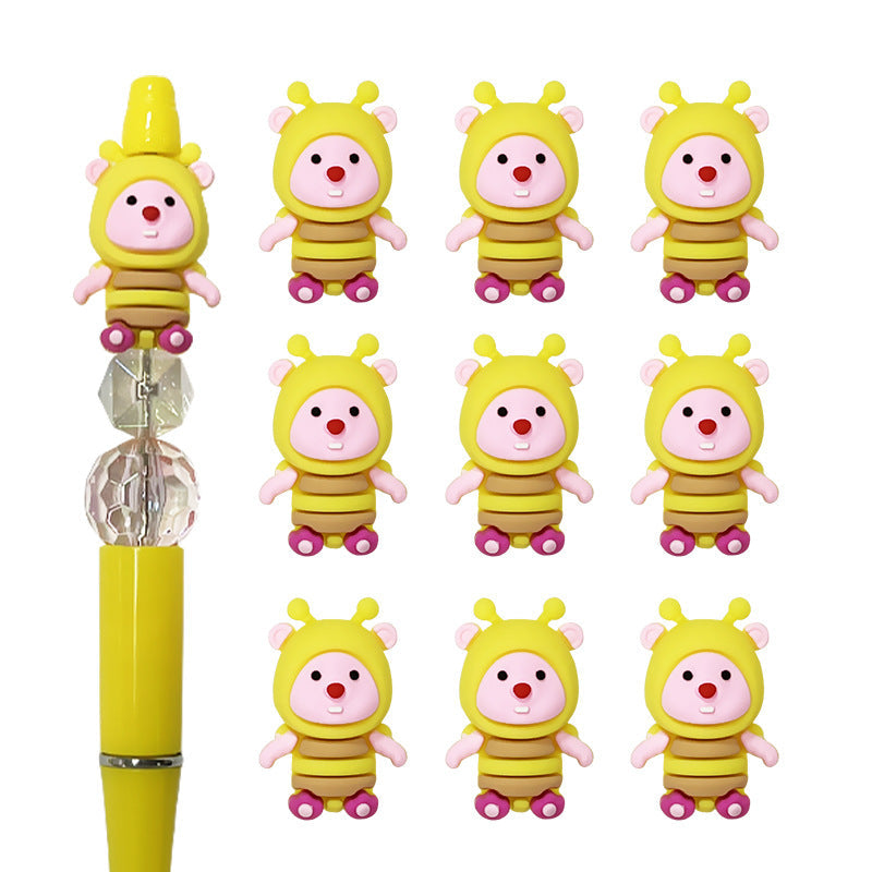 Yellow Silicone Cartoon Handmade DIY Drip Glue Beads-10PCS