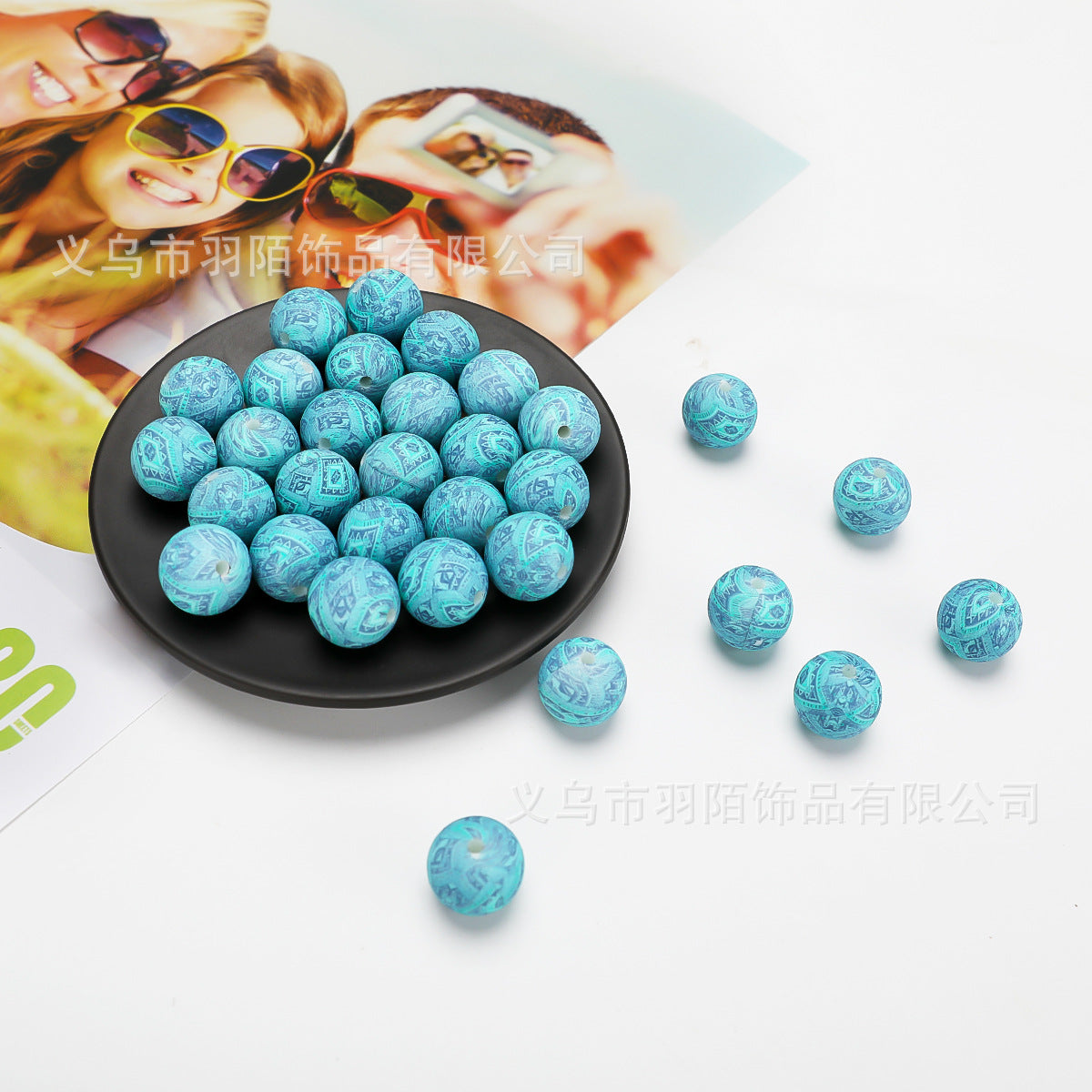 Creative Water Transfer Silicone Accessories Beads-50PCS