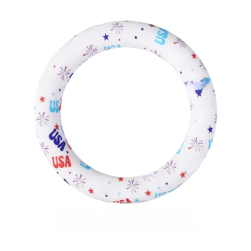 65MM Circular Ring Silicone Focal Beads for DIY Pens Keychains