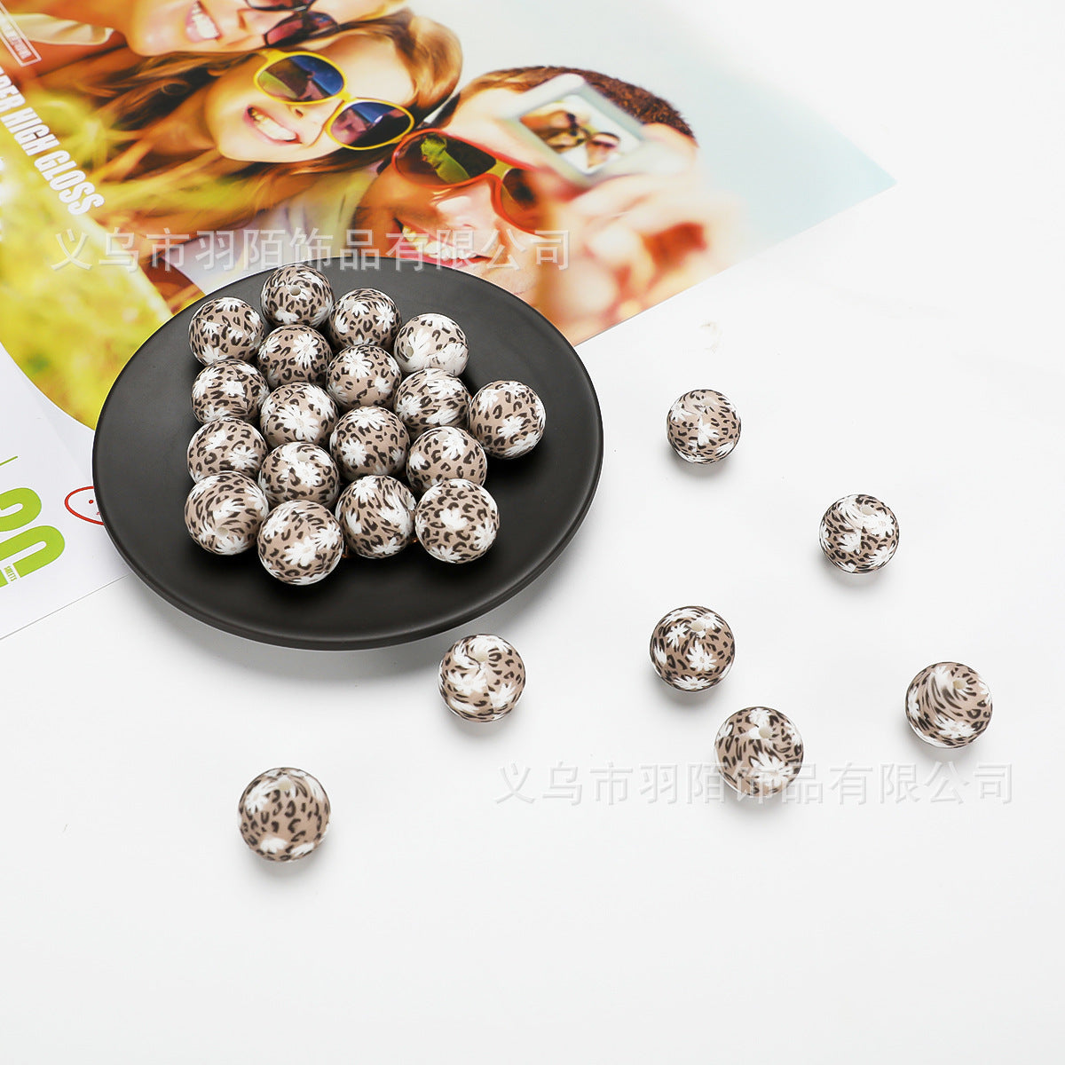 Creative Water Transfer Silicone Accessories Beads-50PCS