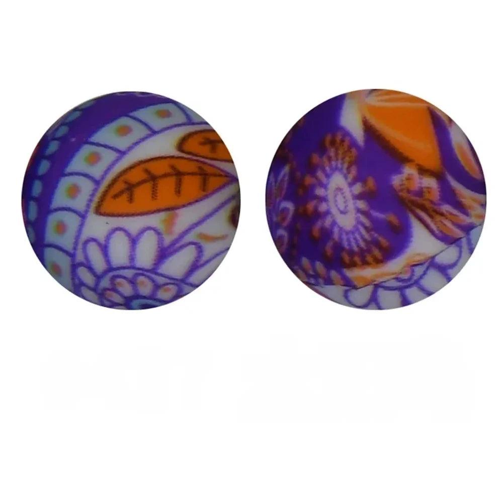 15mm Sunbird Printed Silicone Bead for DIY Bracelet Pen