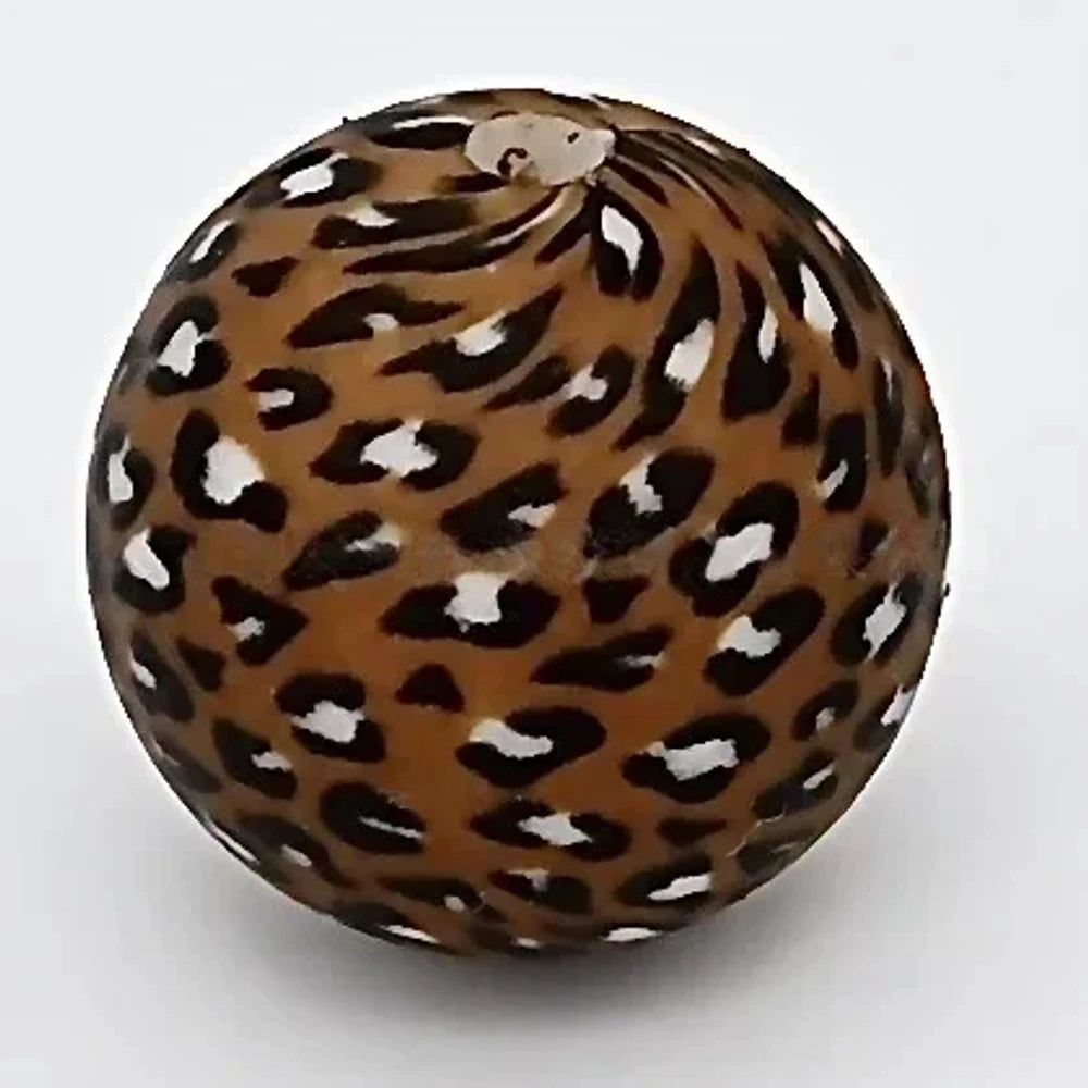 15mm Brown Leopard Printed Silicone Bead for DIY Keychains Pens