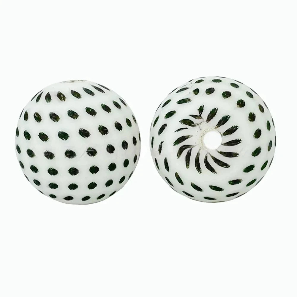 15mm Black Dots Printed Silicone Bead for DIY Pens Keychain