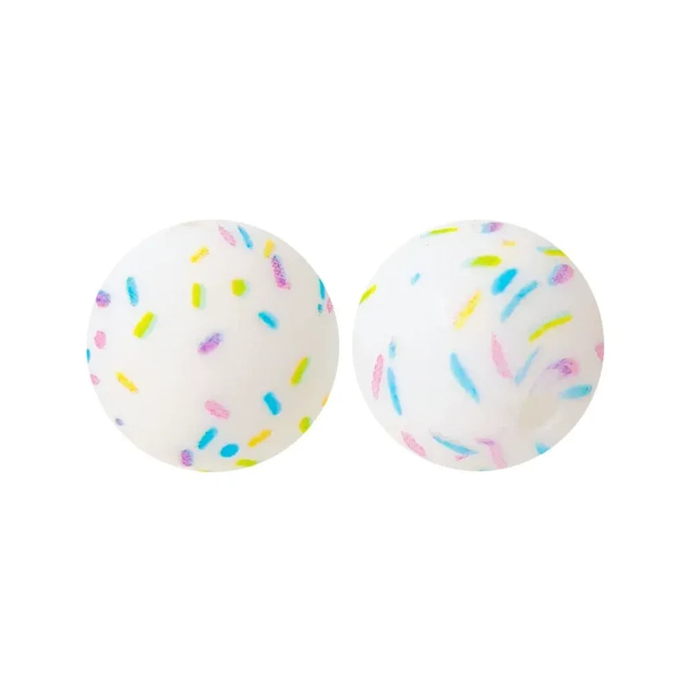 15mm Camo Printed Silicone Bead for DIY Bracelets Keychains Pens