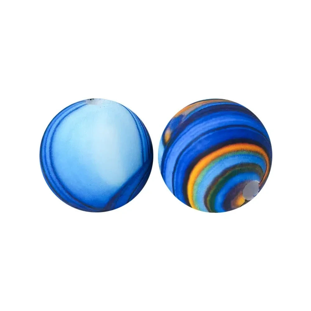 15mm Deep Blue Pattern Printed Silicone Bead for DIY Keychains Pens