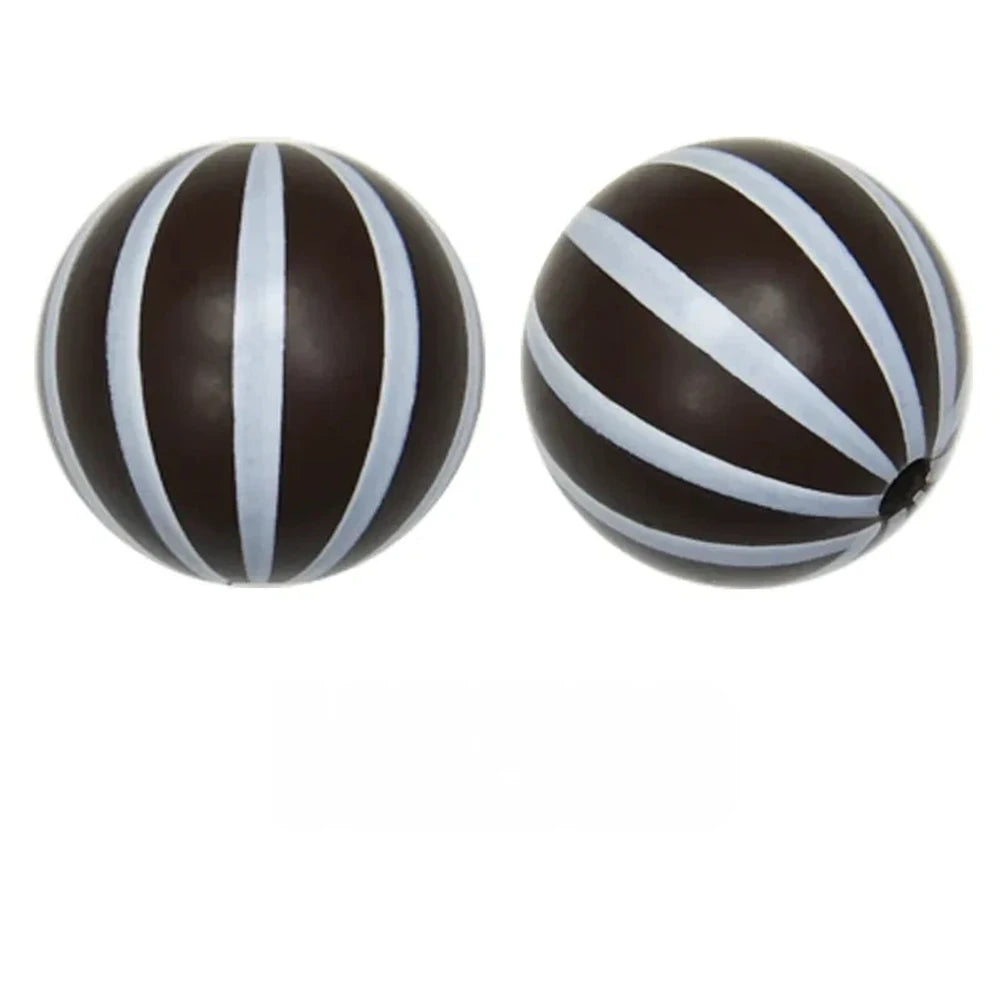 15mm Stripes on Black Printed Silicone Bead for DIY Pens Keychains